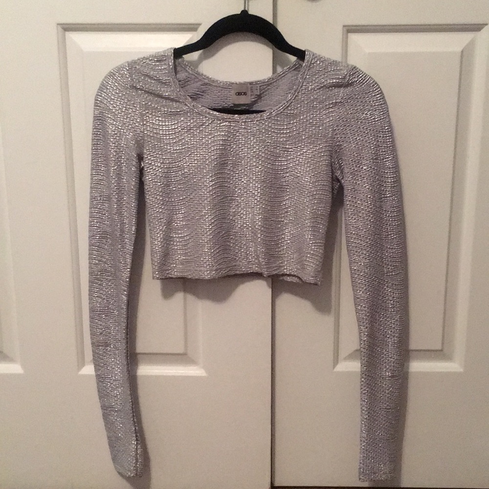 Silver crop top